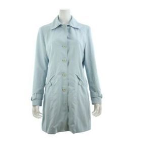 FAÇONNABLE Light Blue Knee Length Coat Size Medium